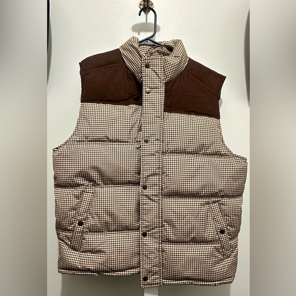 Goodfellow & Co Brown Houndstooth Vest